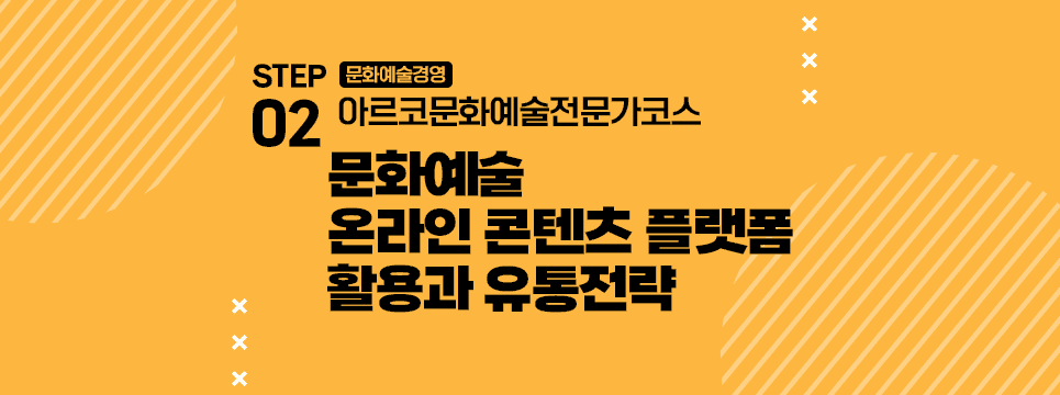 STEP02 문화예술경영 아르코문화예술전문가코스 문화예술 온라인 콘텐츠 플랫폼 활용과 유통전략