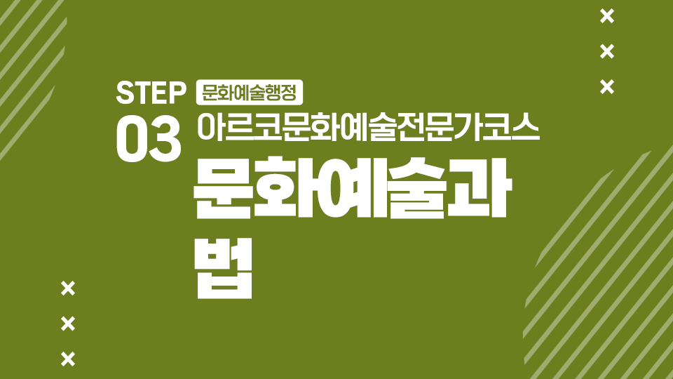 STEP03 문화예술행정 아르코문화예술전문가코스 문화예술과 법
